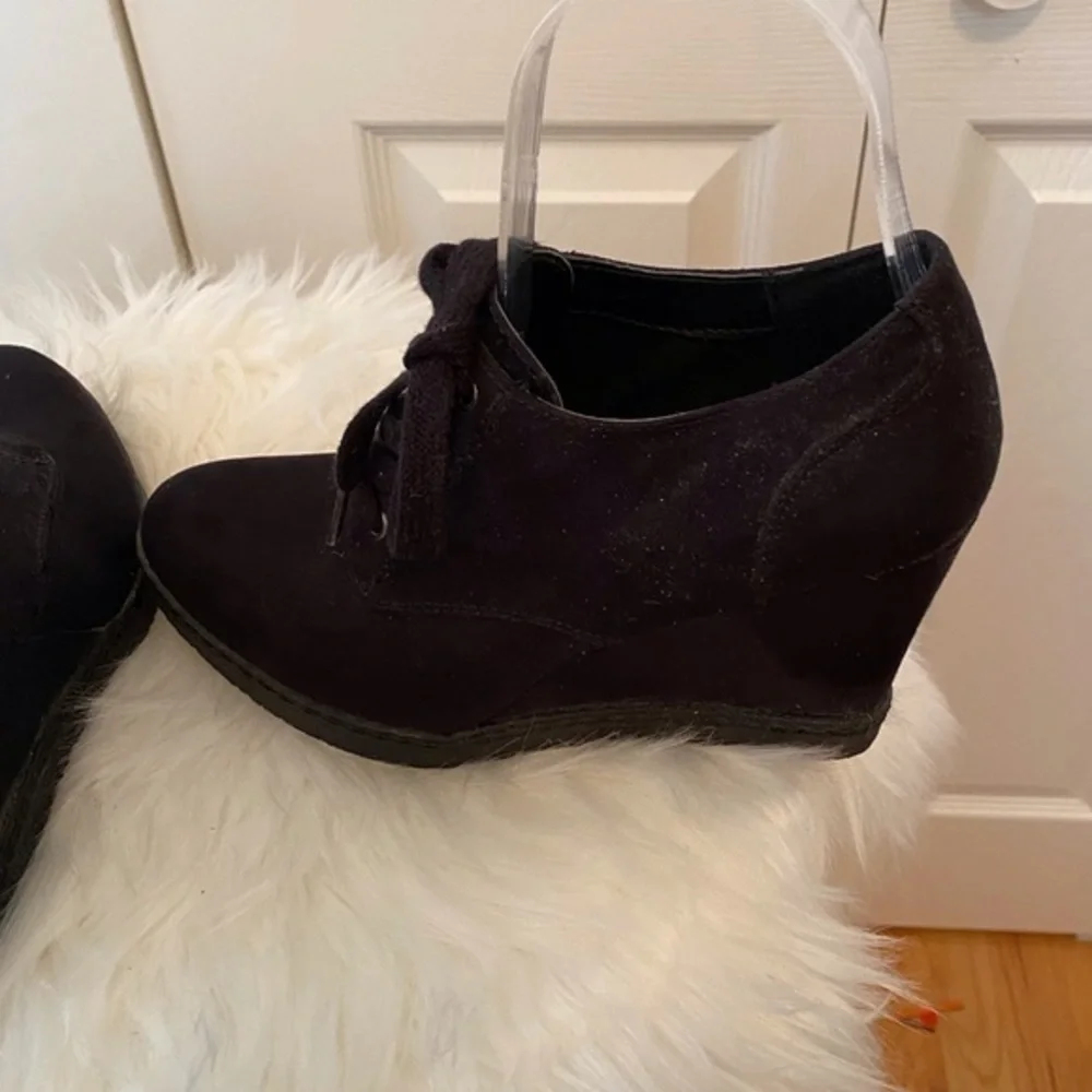 X-Appeal Black Wedge Ankle Boot Size 6